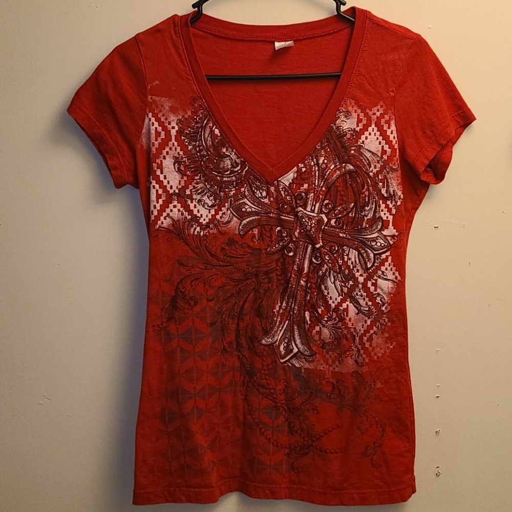 Red alternative, edgy shirt